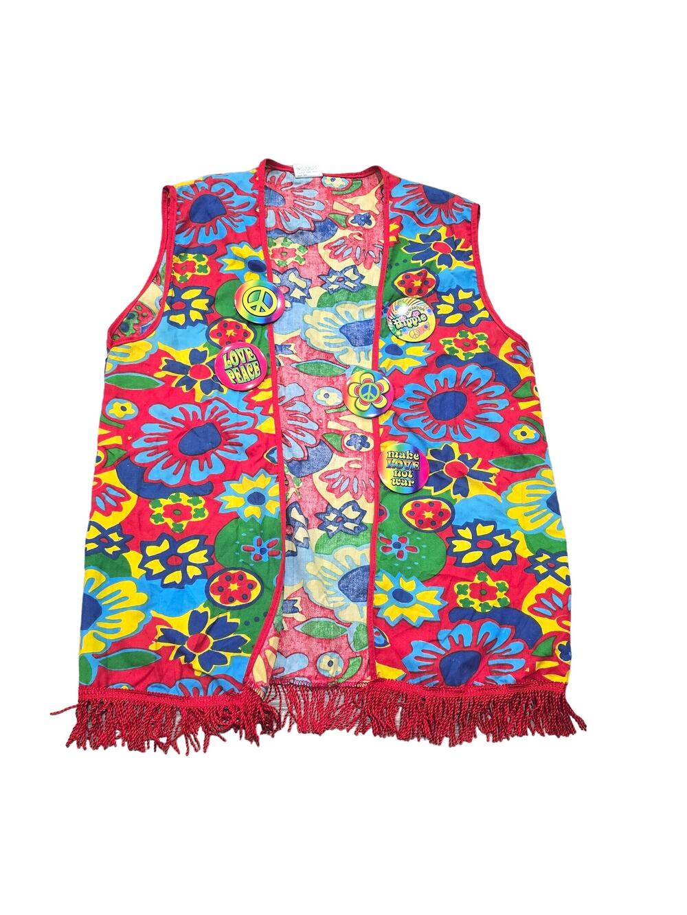 Forum Novelties Colorful Flower Print Generation Hippie Vest Costume Retro Top